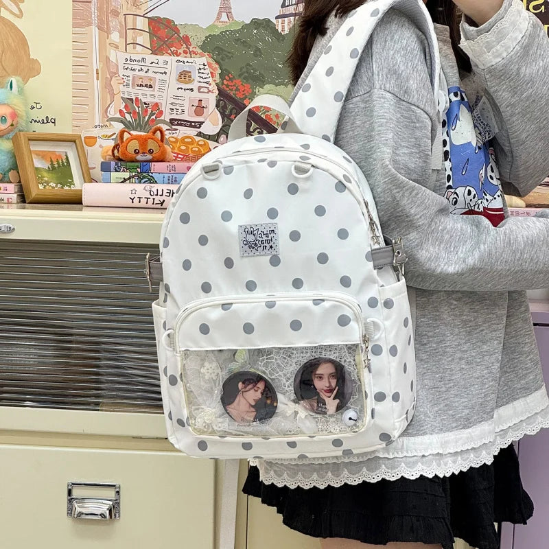 Cute Polka Dot Backpack for Girls – Lightweight School Bag