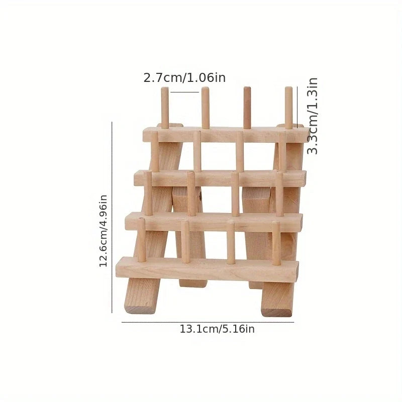 Foldable Wooden Thread Spool Rack – 16 or 30 Axis Organizer