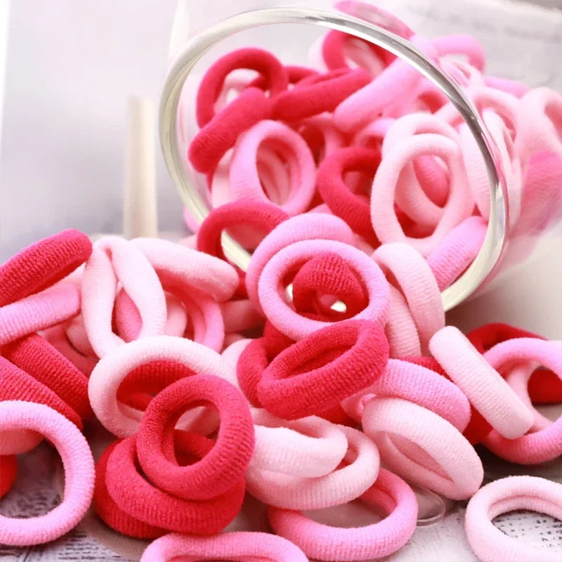 200–1000pcs Colorful Nylon Elastic Hair Bands for Women & Girls