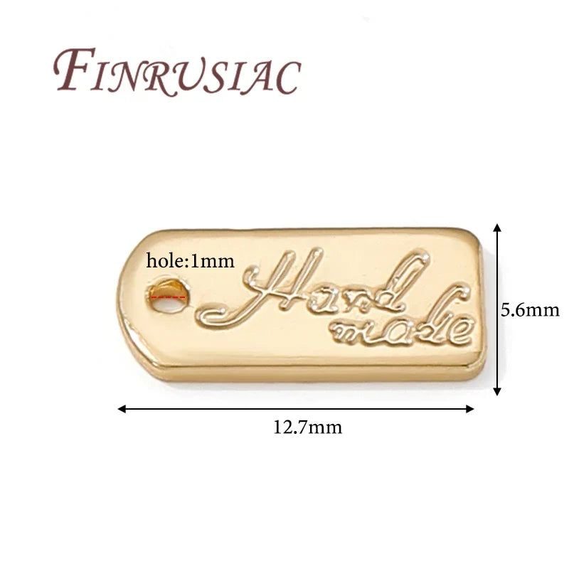 18K Gold Plated Tag Charm | DIY Necklace & Bracelet Finding