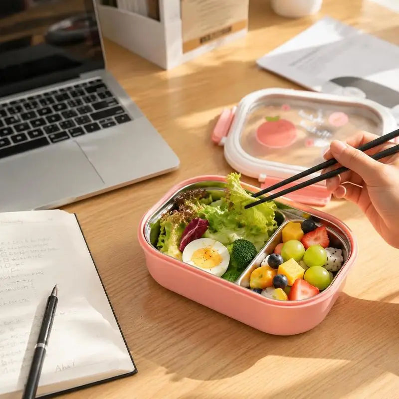 Stainless Steel Divided Bento Lunch Box – Leak-Proof, Large