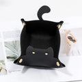 PU Leather Folding Hexagonal Dice Tray – Cute Cat Storage Tray