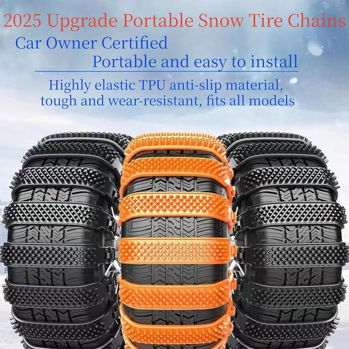 Snow Tire Straps 10-Pack | Anti-Skid Zip Tie Chains for All Vehicles
