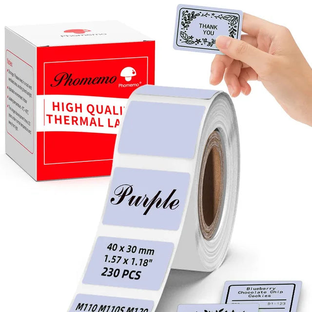 Phomemo M200 Color Labels 40x30mm 3 Rolls 690 Labels Pink/Khaki/Blue