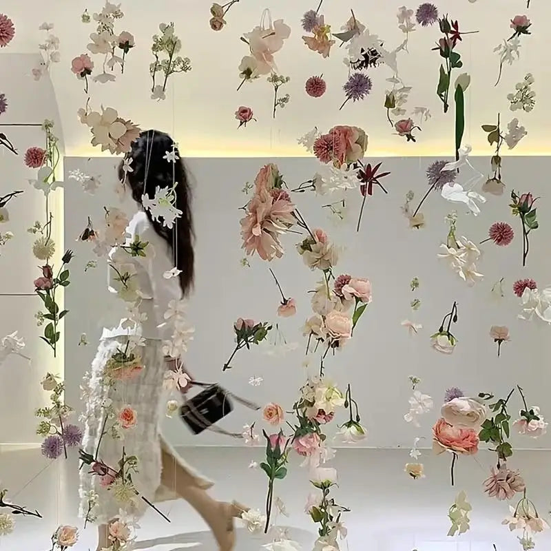 DIY Floating Flower Door Curtain Kit – 20 Artificial Flowers