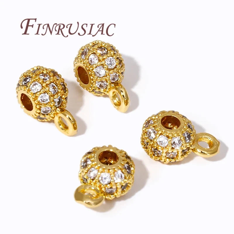 18K Gold Plated Zircon Pendant Bail Closed Ring – DIY Findings