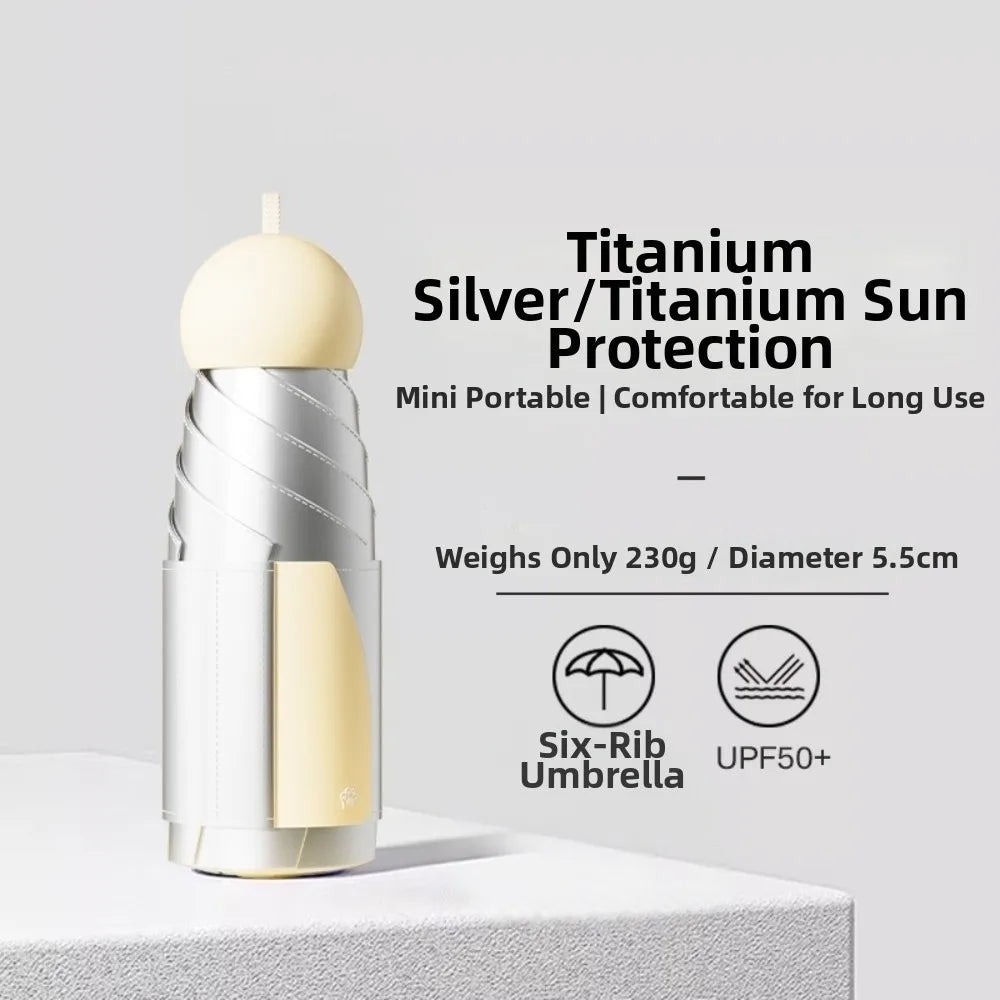 UV Protection Titanium Silver Capsule Sun Umbrella – Lightweight
