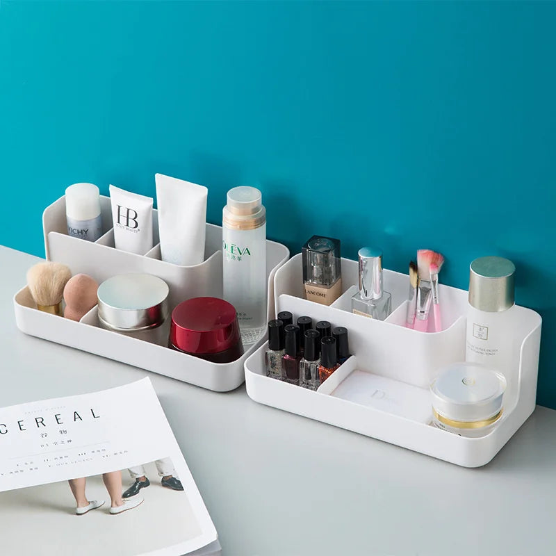 Multi-Compartment Makeup Organizer | Desktop Storage Box