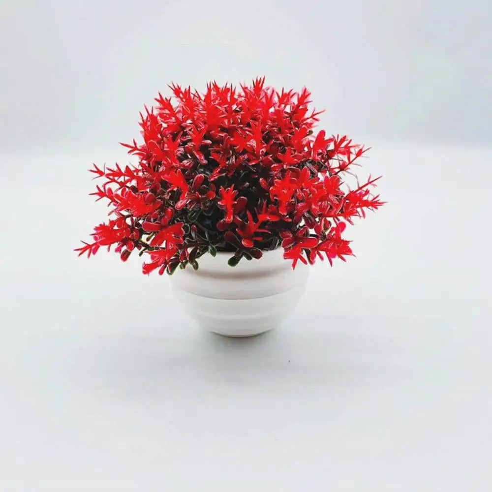Pink Artificial Potted Flower – Plastic Bonsai Indoor Décor