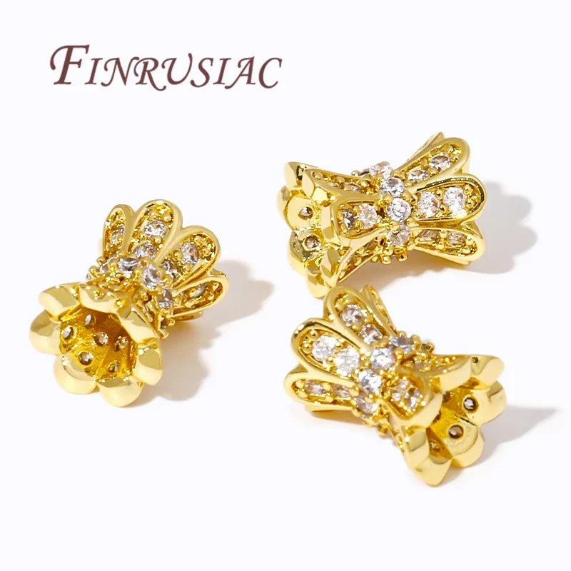 18K Gold Plated Zircon Spacer Beads – DIY Bracelet Jewelry Making