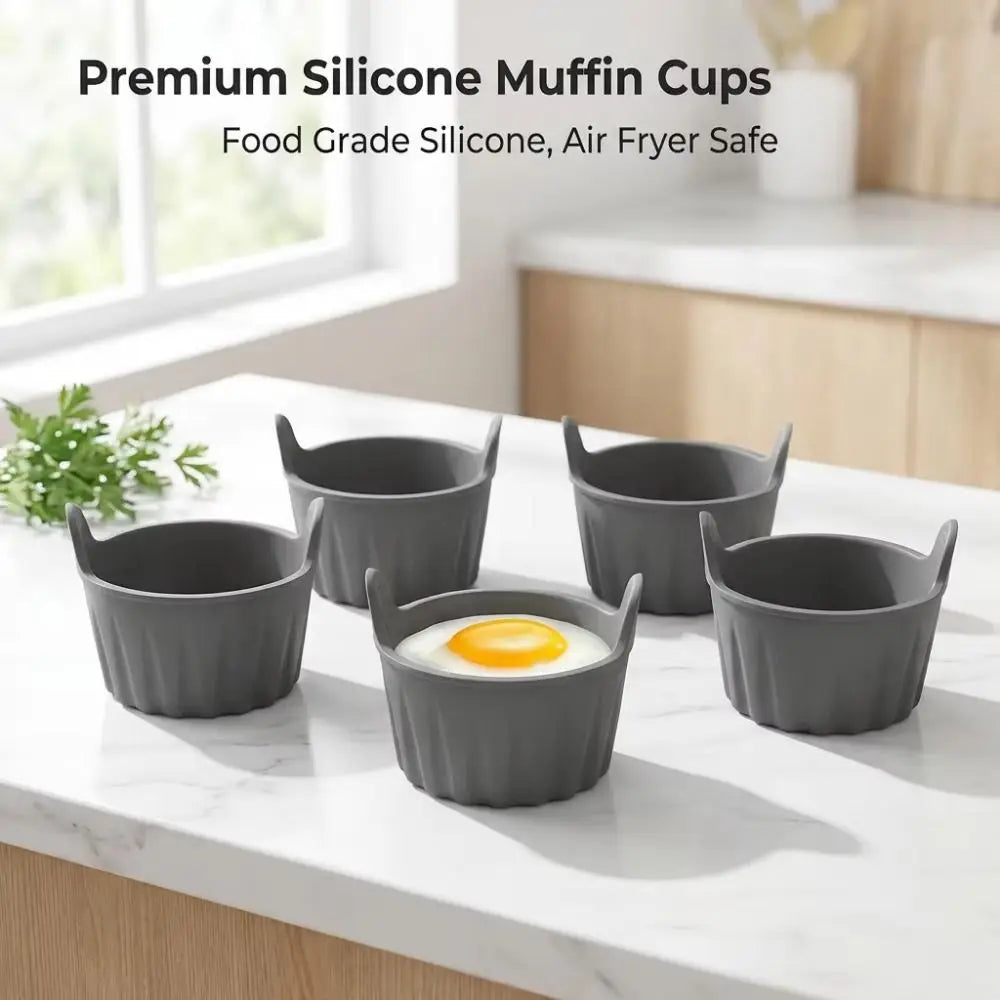 6-Piece Nonstick Silicone Cake Molds – Food Grade Baking Cup Set