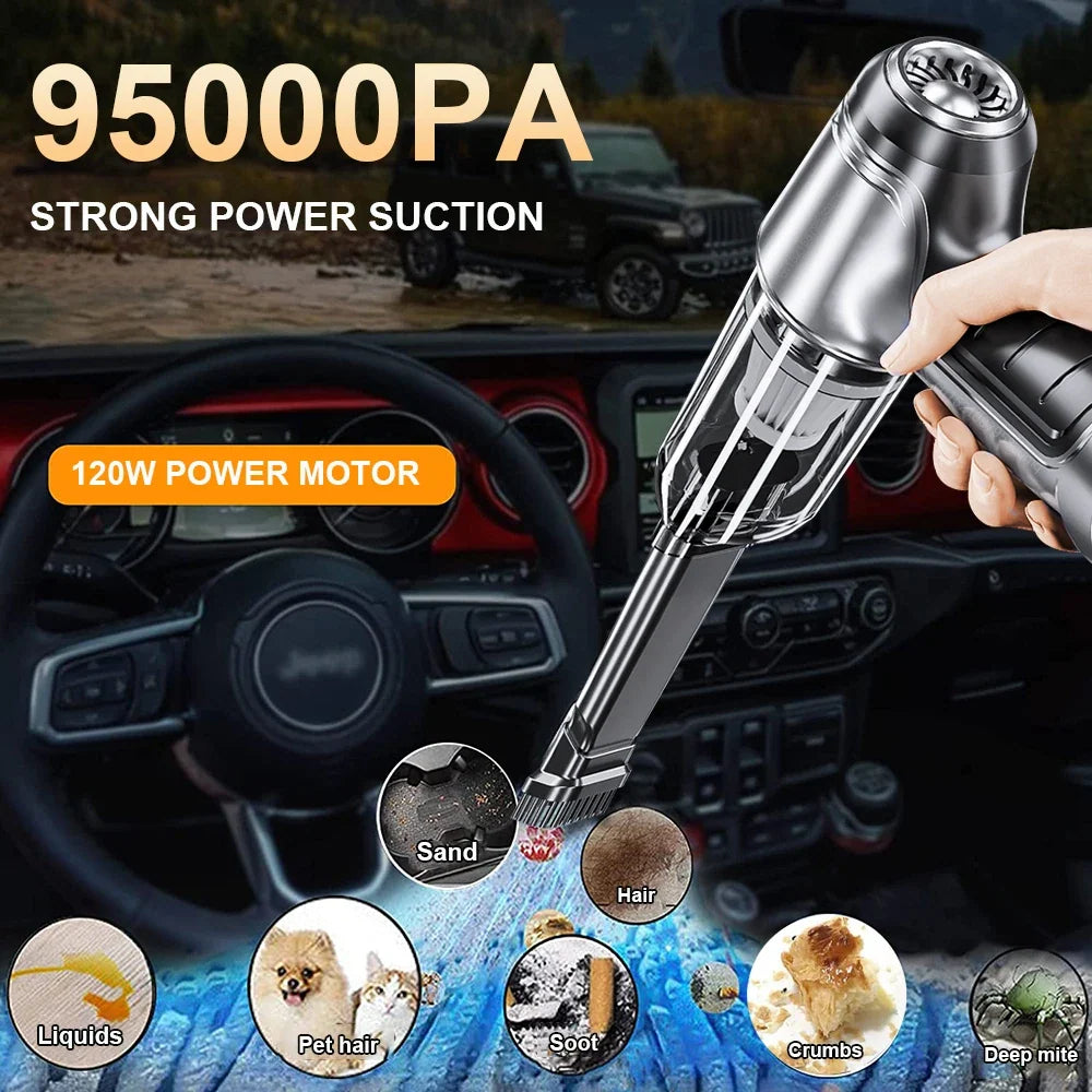 Portable Wireless Car Vacuum Cleaner 120W – Handheld Mini