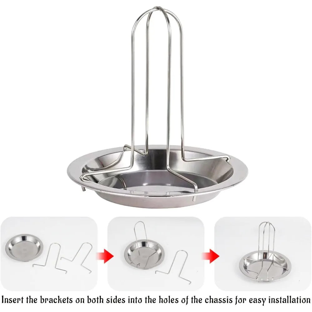 Stainless Steel Vertical Chicken Roaster Stand with Drip Tray