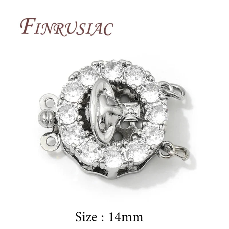 18K Gold Plated Zircon Round Clasps – DIY Bracelet Findings
