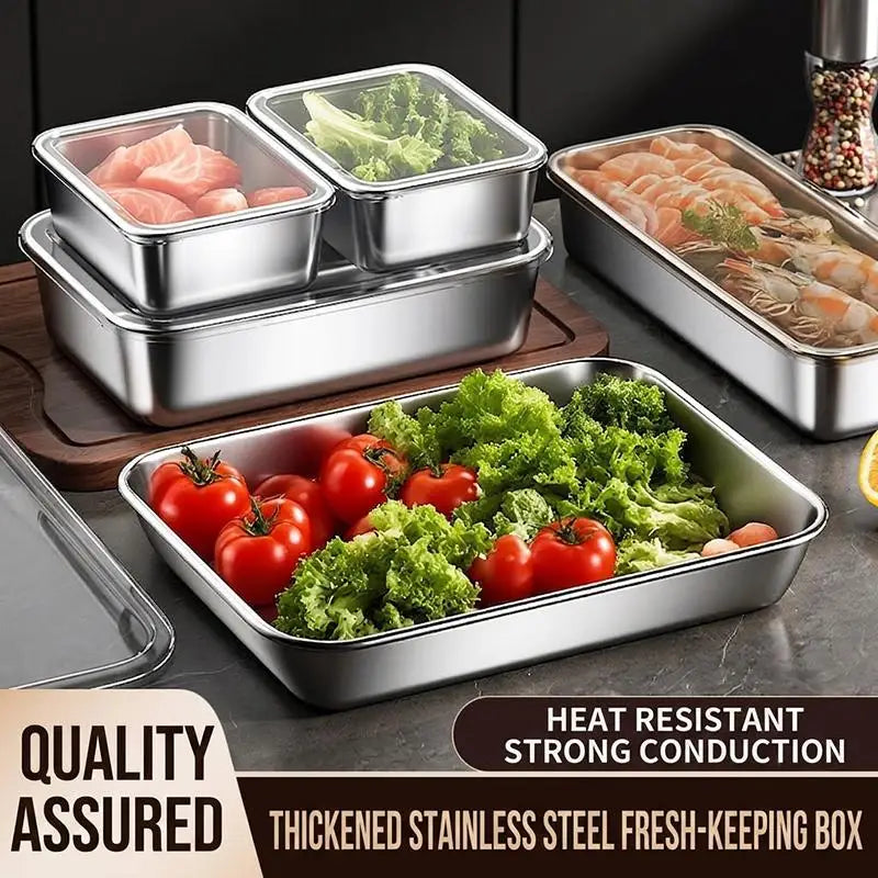 Stainless Steel Food Storage Container with Airtight Lid