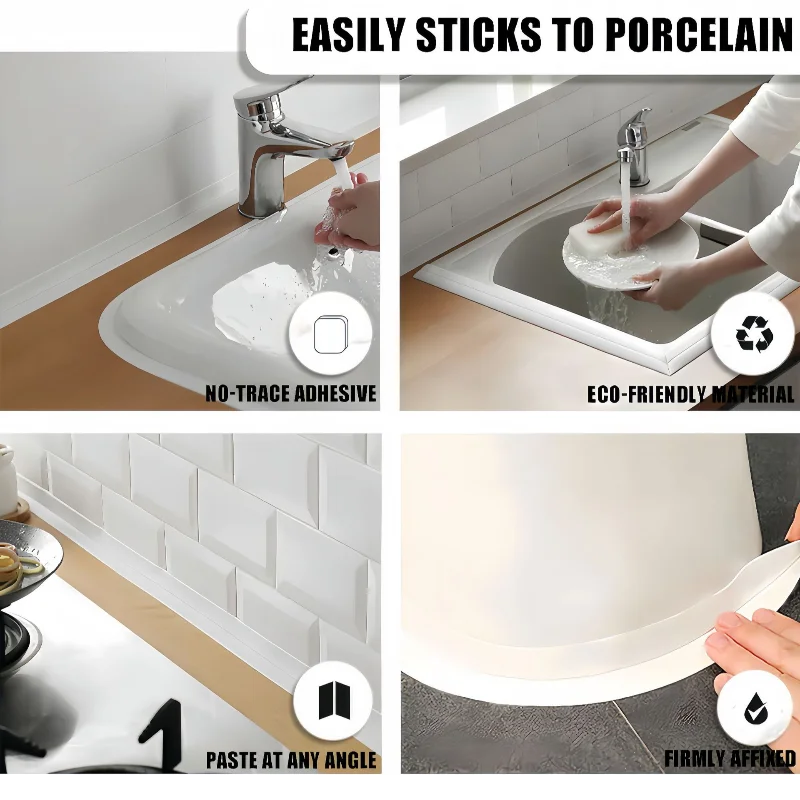 5M Waterproof Self-Adhesive PVC Caulk Tape – Kitchen & Bath