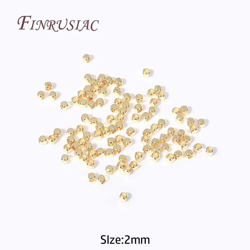 6mm 18K Gold Plated Brass Round Spacer Beads | DIY Jewelry