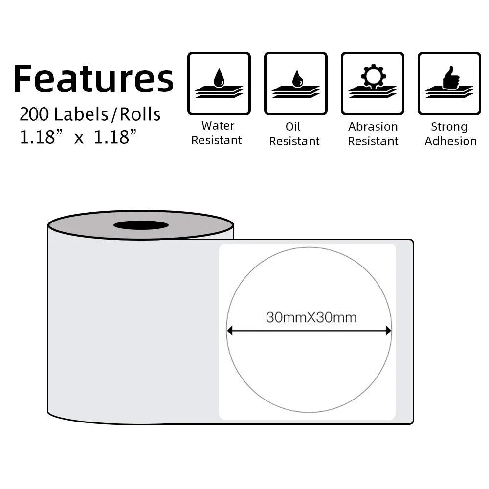 Phomemo M110/M200 Self-Adhesive Thermal Labels 20–50mm