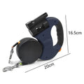 360° Double Dog Leash Retractable with Flashlight & Bag