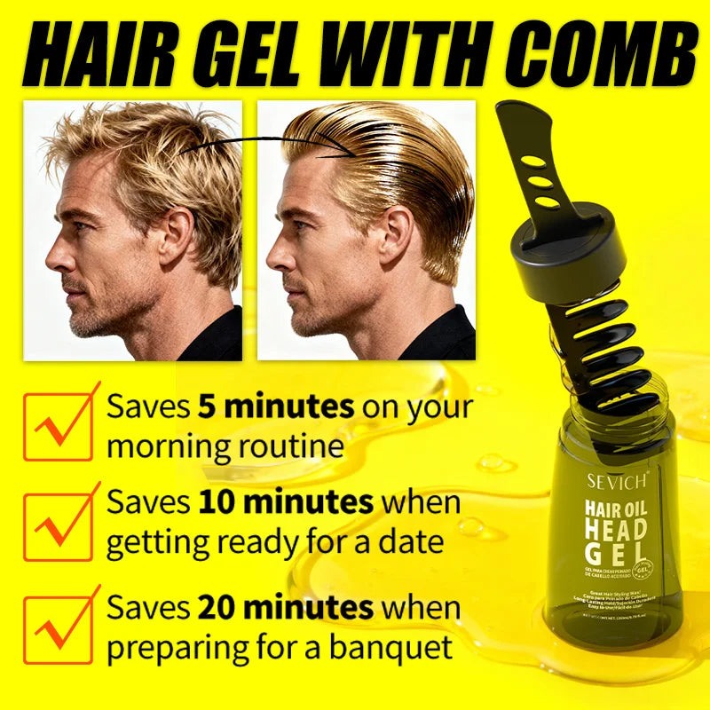 Sevich 260ml Hair Wax Gel & Comb – Strong Hold Men's Styling