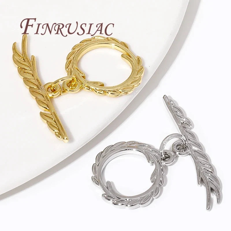18K Gold Plated Toggle Clasp – Brass OT Connector for DIY Jewelry