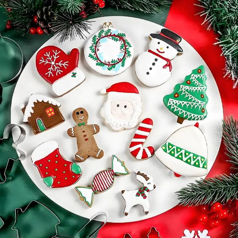 12-Piece Christmas Cookie Cutters Set – Stainless Steel