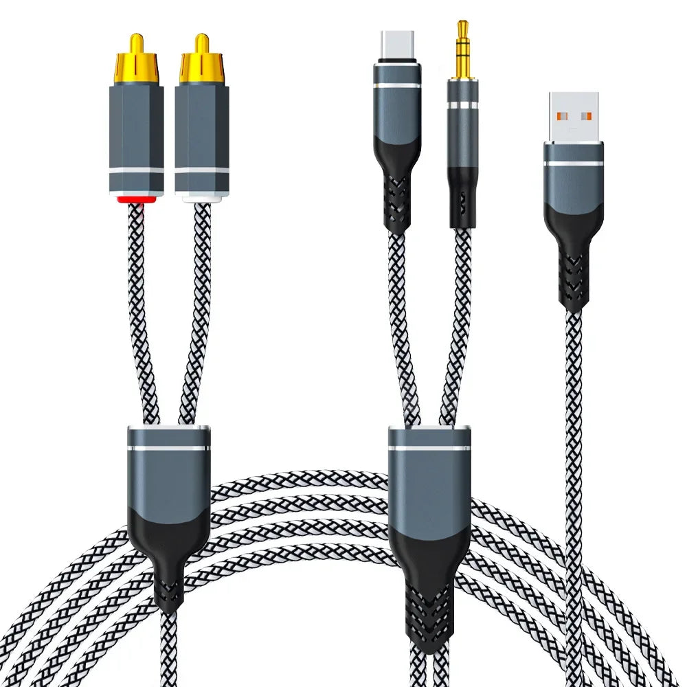Nixie 1-to-2 Dual RCA Audio Cable – AUX & USB Compatible