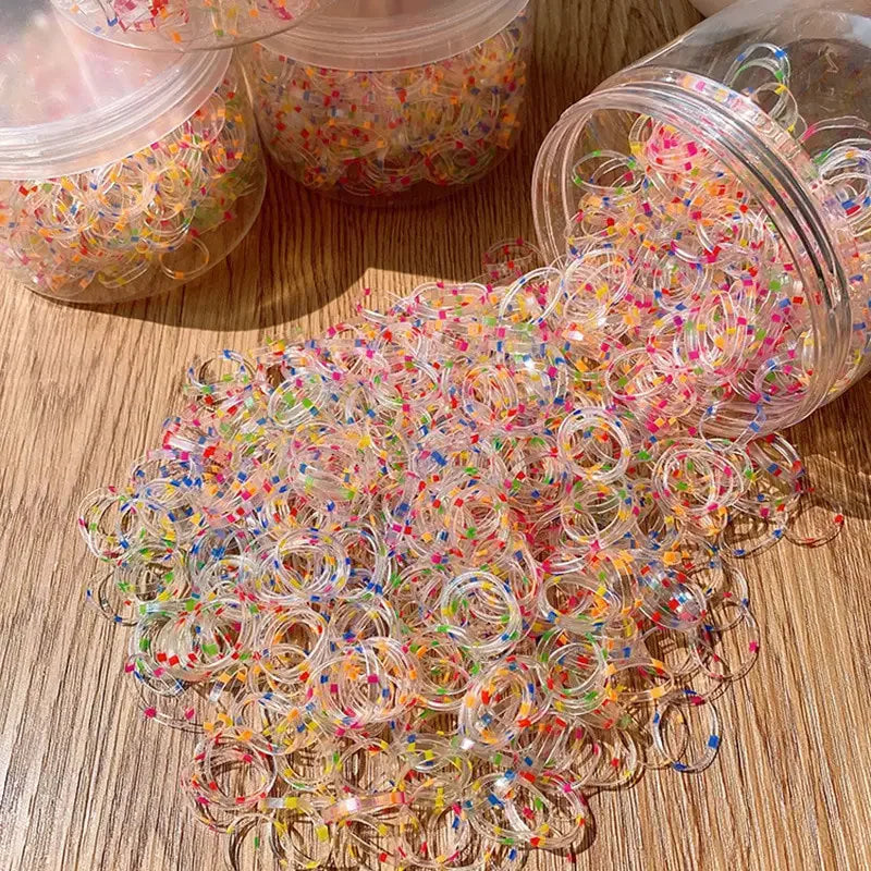 800 Pcs Girls Colorful Elastic Hair Bands – Gentle Kids Scrunchies