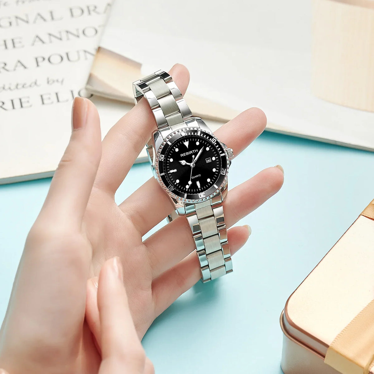 Women's Stainless Steel Quartz Watch – Elegant Business Classic