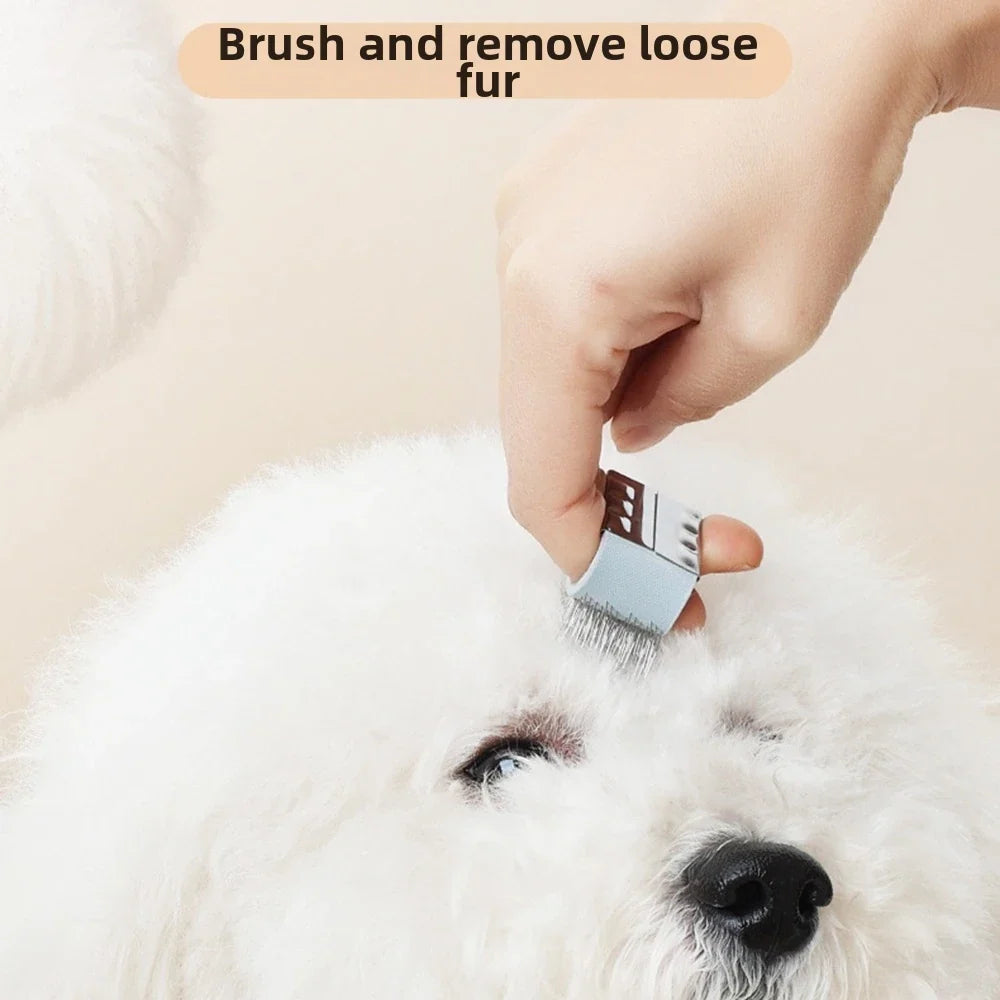 Portable Finger Pet Comb – Metal Detangling Grooming Tool