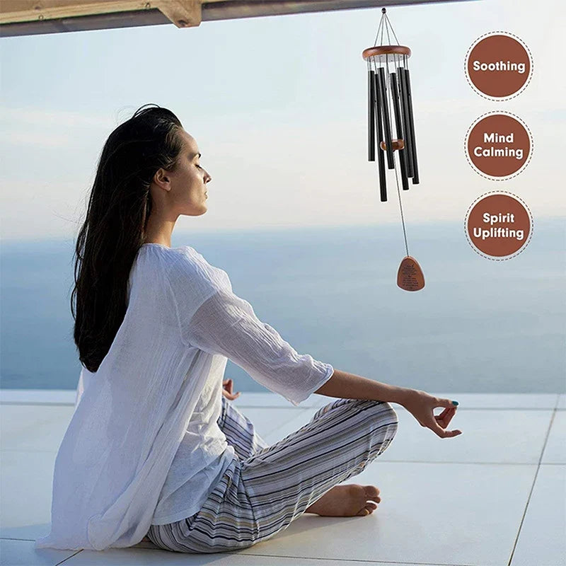 Retro Wood & Aluminum 6-Tube Wind Chime – Garden & Balcony