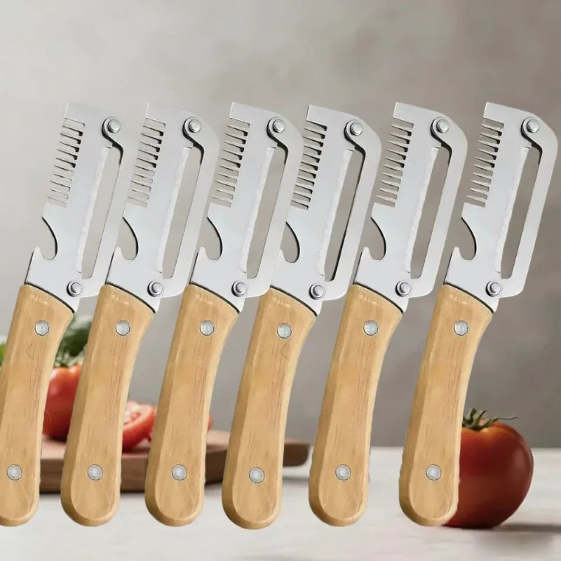 Stainless Steel Fruit & Vegetable Peeler Set – Wood Handle