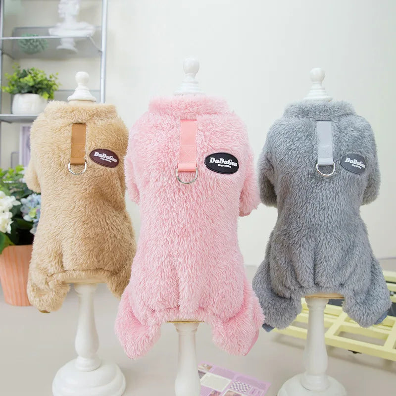 Winter Fleece Jumpsuit for Small Dogs – Warm Dog Overalls