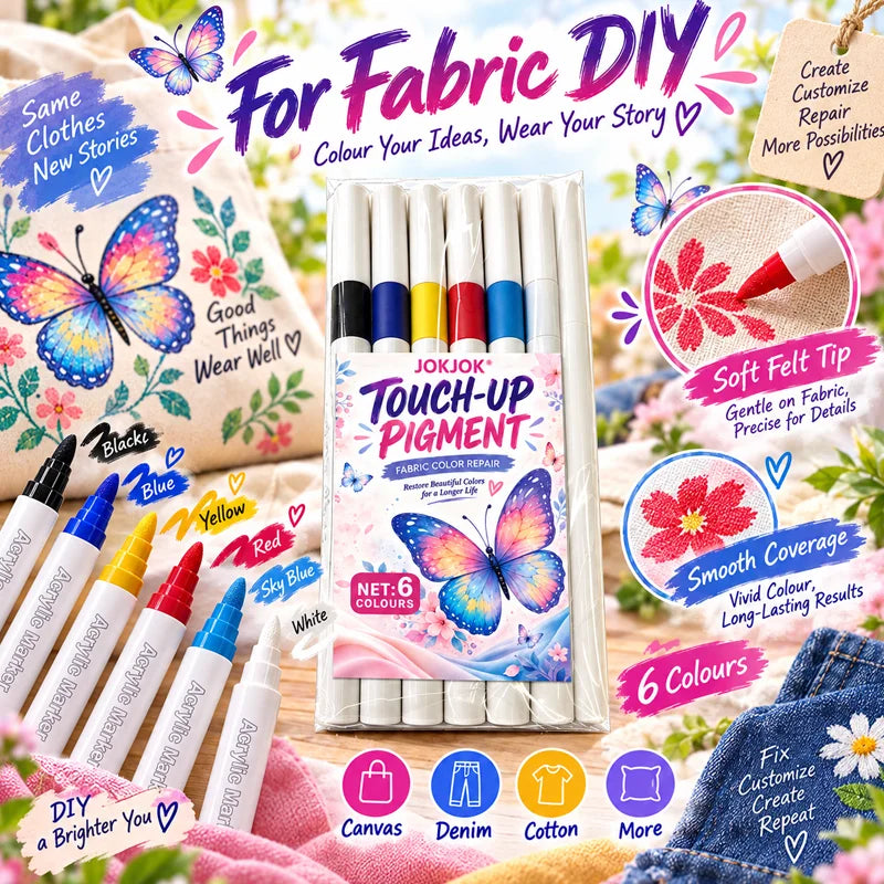 6-Color Acrylic Marker Set – Water-Based Quick-Dry Art Pens