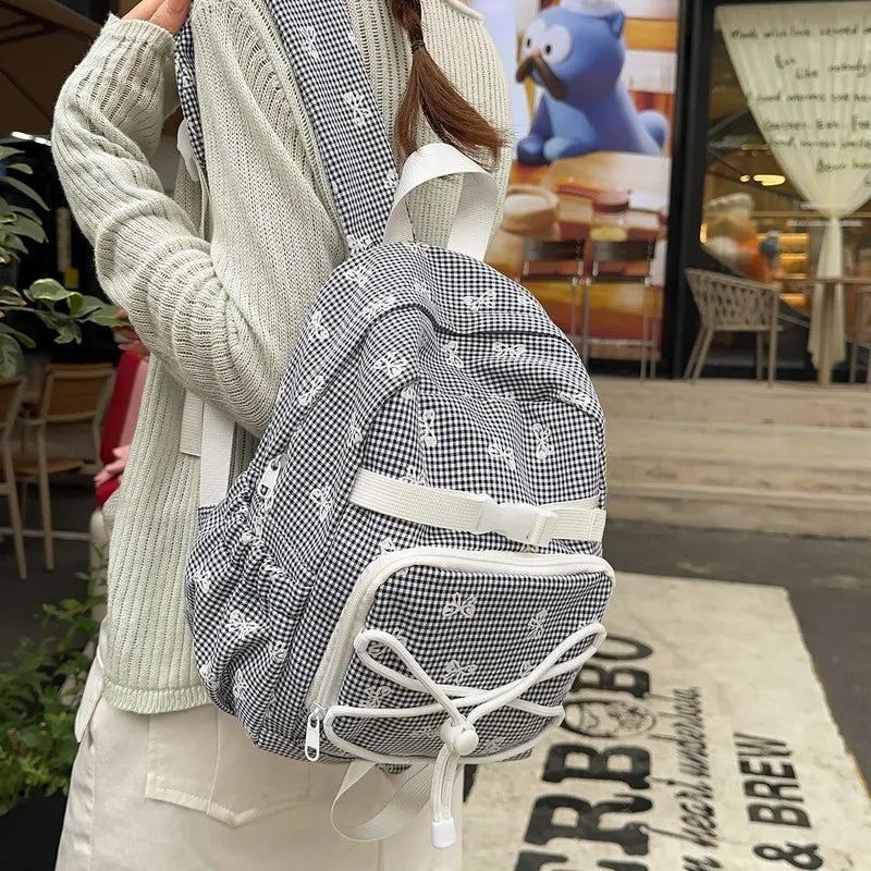 Women's Large Capacity Bowknot Nylon Backpack – Work & School
