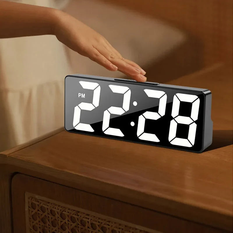 Voice Control LED Digital Alarm Clock – Dual Alarm & Night Mode
