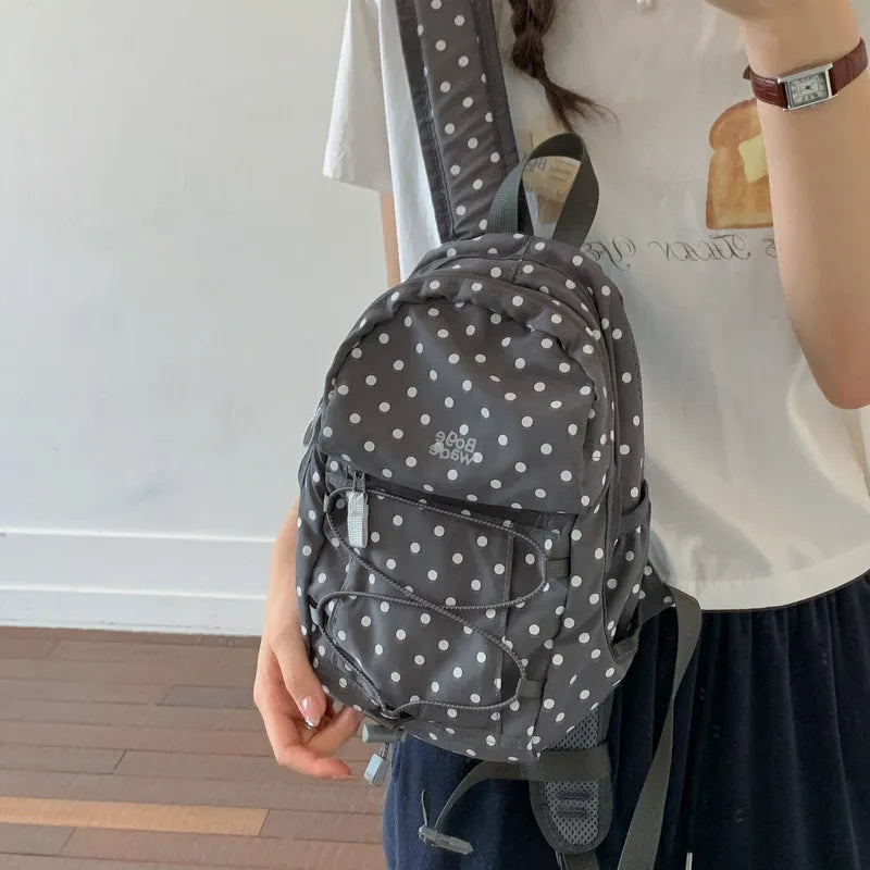 Nixie Cute Polka Dot Backpack – Lightweight Travel School Bag