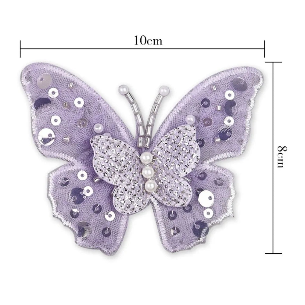 Double-Layer Sequin Butterfly Applique | Gold DIY Clothes Patch