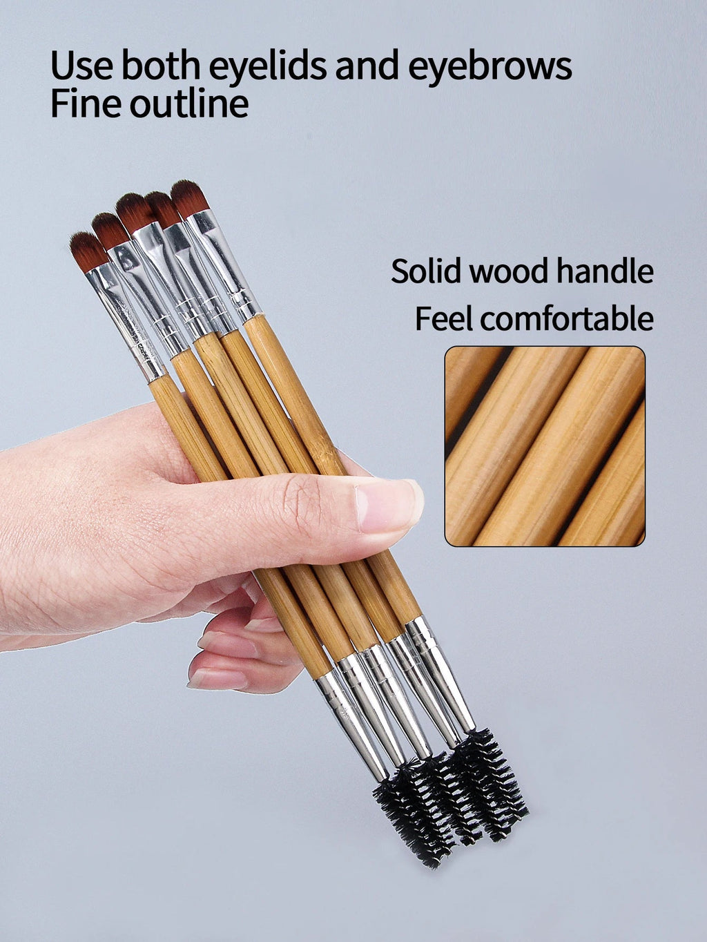 12PCS Double-Ended Eye Makeup Brush Set – Bamboo Handle