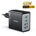 Rocoren GaN 45W 4-Port Fast Charger USB-C USB-A iPhone Samsung
