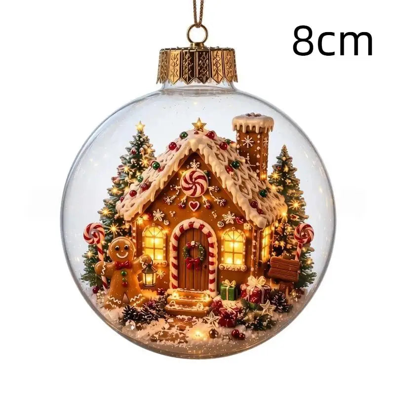 LED Luminous Christmas Crystal Ball Ornament – Santa & Snowman