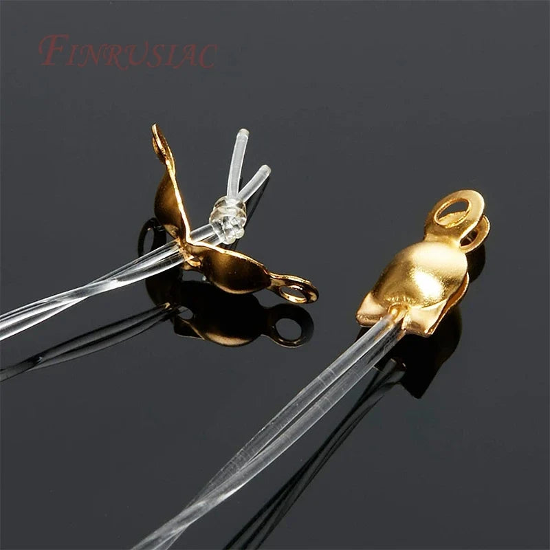 14K/18K Gold Plated Bead Tip Knot Cover Crimp End Caps | DIY