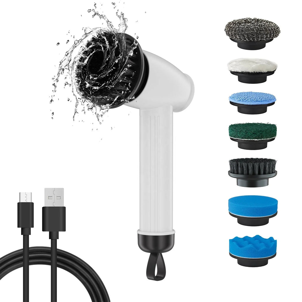 7-in-1 Cordless Electric Spin Scrubber – Multi-Surface Brush