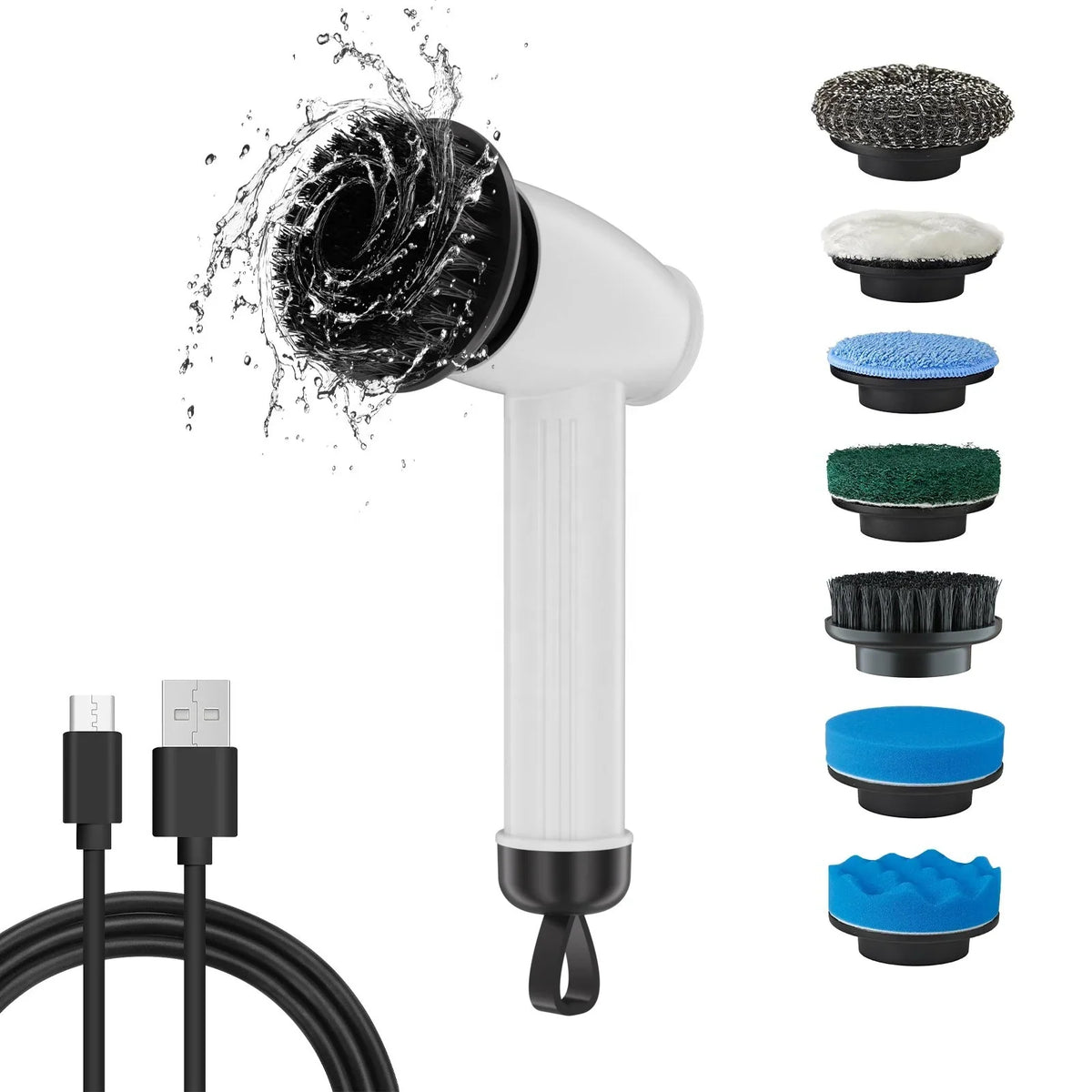 7-in-1 Cordless Electric Spin Scrubber – Multi-Surface Brush