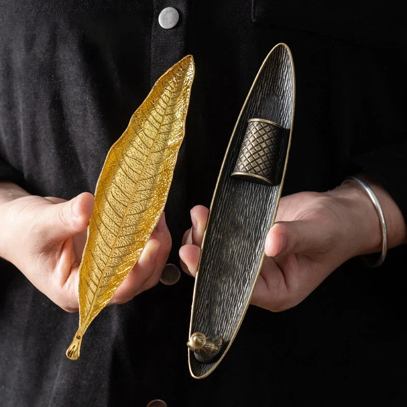 Long Leaf Incense Holder & Ash Catcher – Meditation Décor