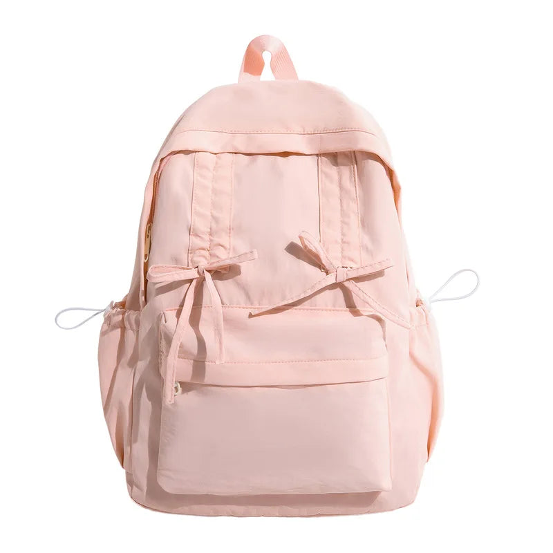 Drawstring Bow Backpack for Women – Lightweight Travel & School Bag