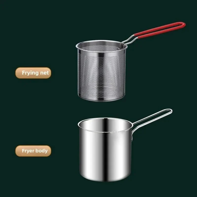Stainless Steel Deep Fryer with Basket & Cool Touch Handle