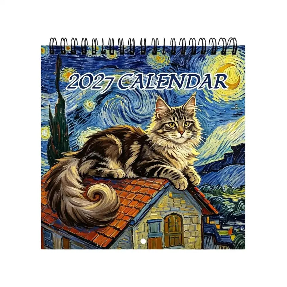 2027 Maine Coon Wall Calendar – 12-Month Cat Planner