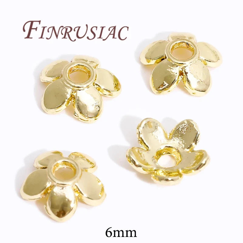 18K/14K Gold Plated Flower Bead Caps – DIY Jewelry Spacers