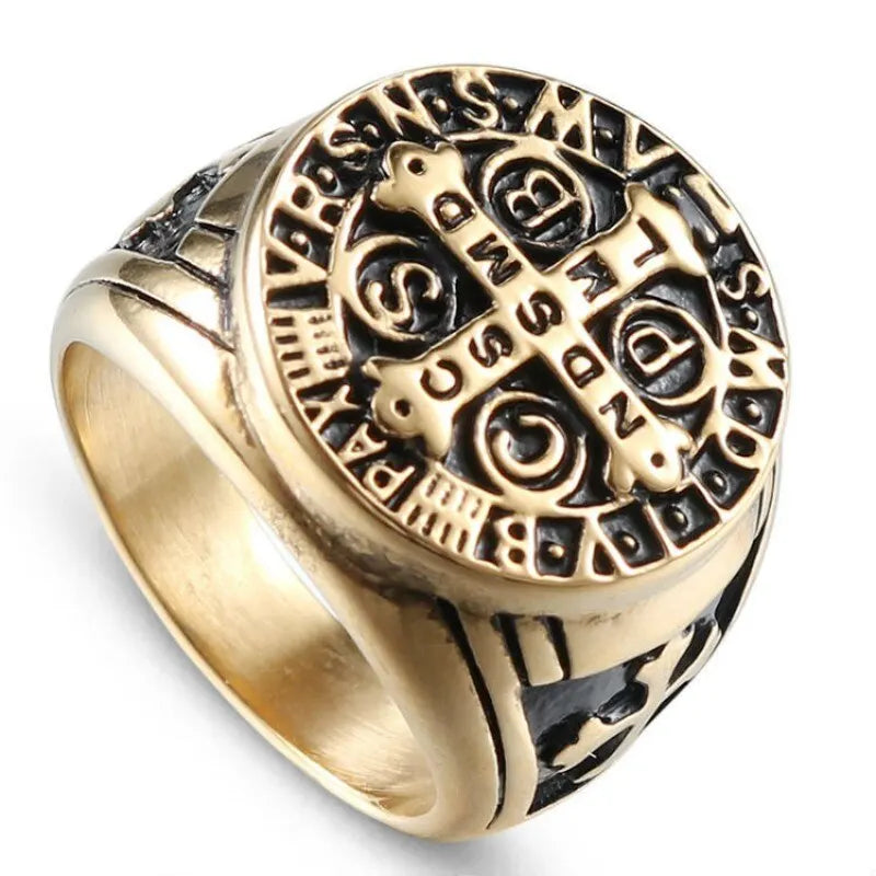 Vintage Zinc Alloy Ring – Snowflake, Rune & Compass Patterns